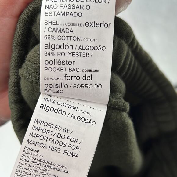 Puma Men's Big Fleece Logo Shorts - Green - Small - New with tags - Picture 5 of 6